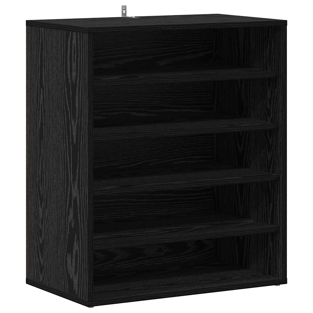 Mobile per scarpe Rovere Nero 60 x 35 x 70 cm Legno multistrato 862683