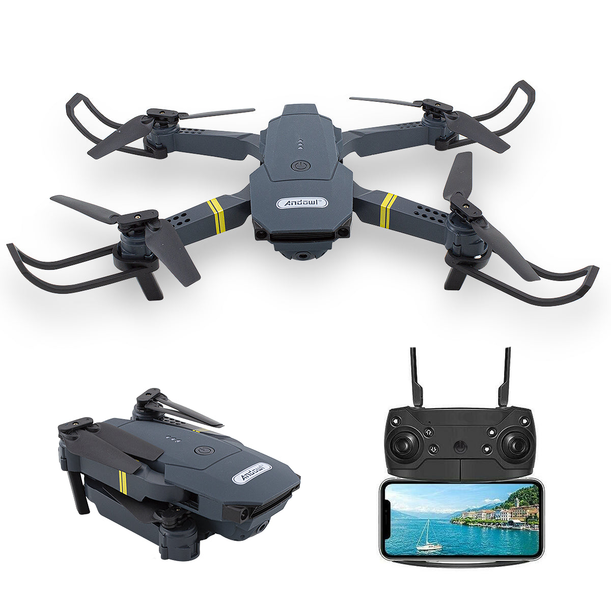 Mini Drone Quadricottero Pieghevole con Telecamera 1080P HD e Telecomando Wifi