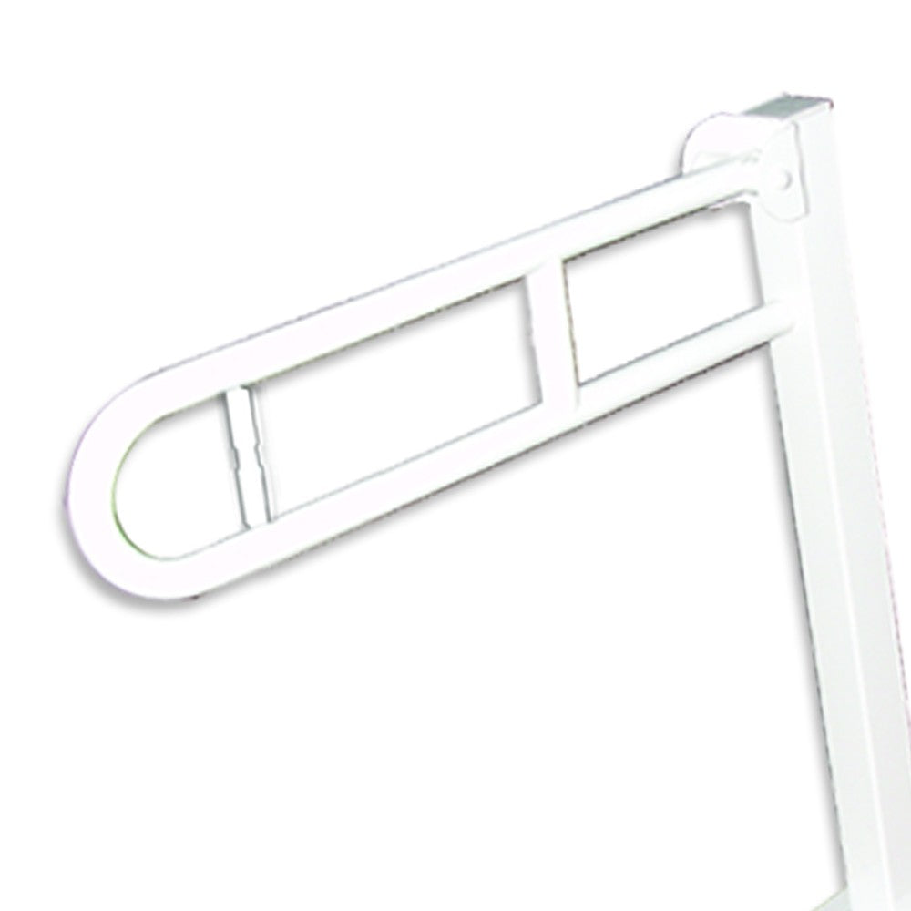 Ribaltbile su colonna con portarotolo, in acciaio inox rivestito in nylon, bianco