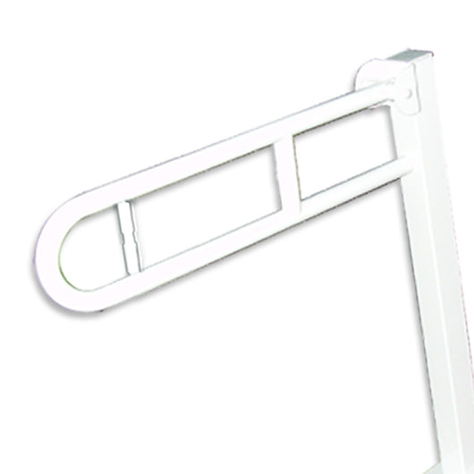 Ribaltbile su colonna con portarotolo, in acciaio inox rivestito in nylon, bianco