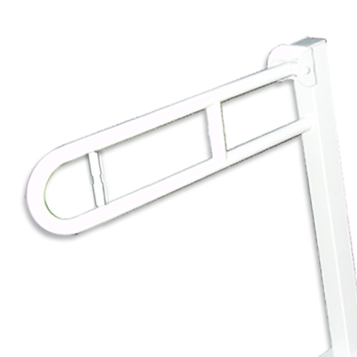 Ribaltbile su colonna con portarotolo, in acciaio inox rivestito in nylon, bianco