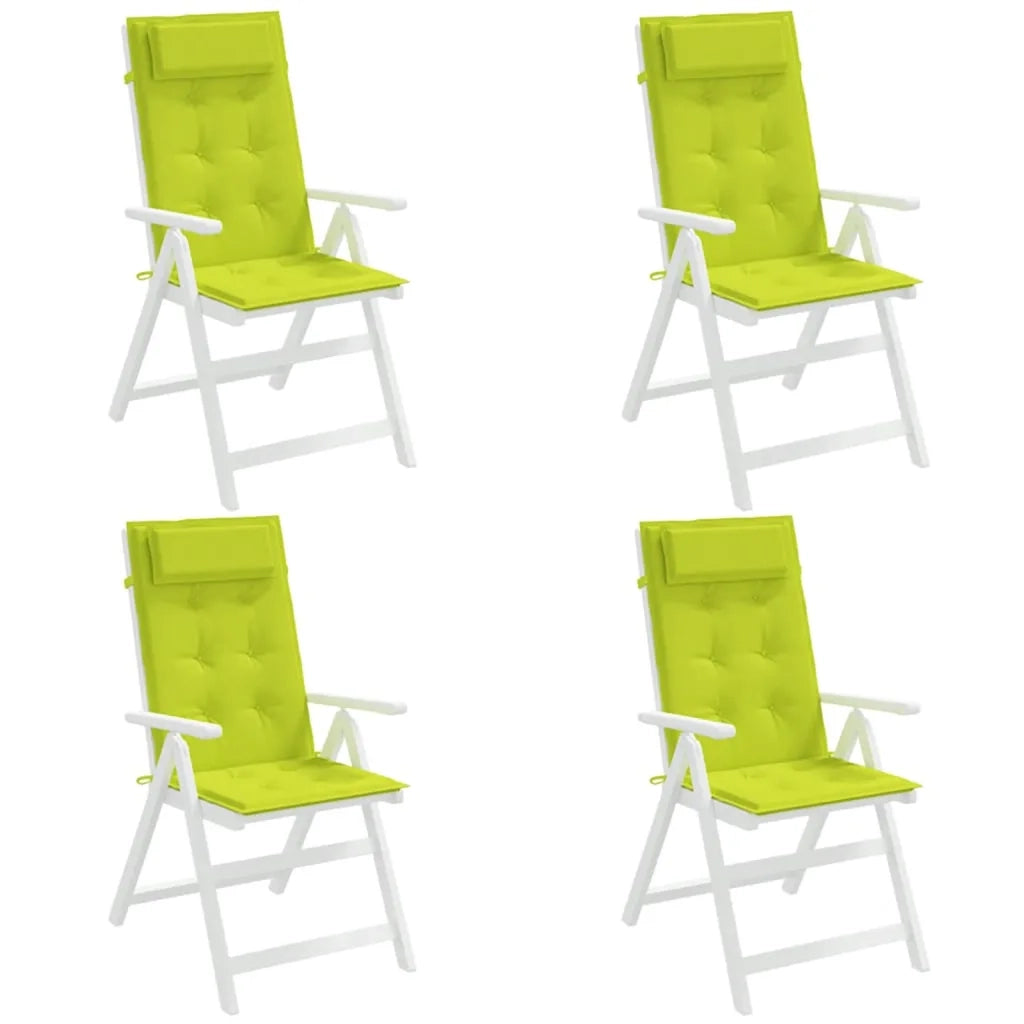 Cuscini Sedia Schienale Alto 4 pz Verde Chiaro Tessuto Oxford 361908