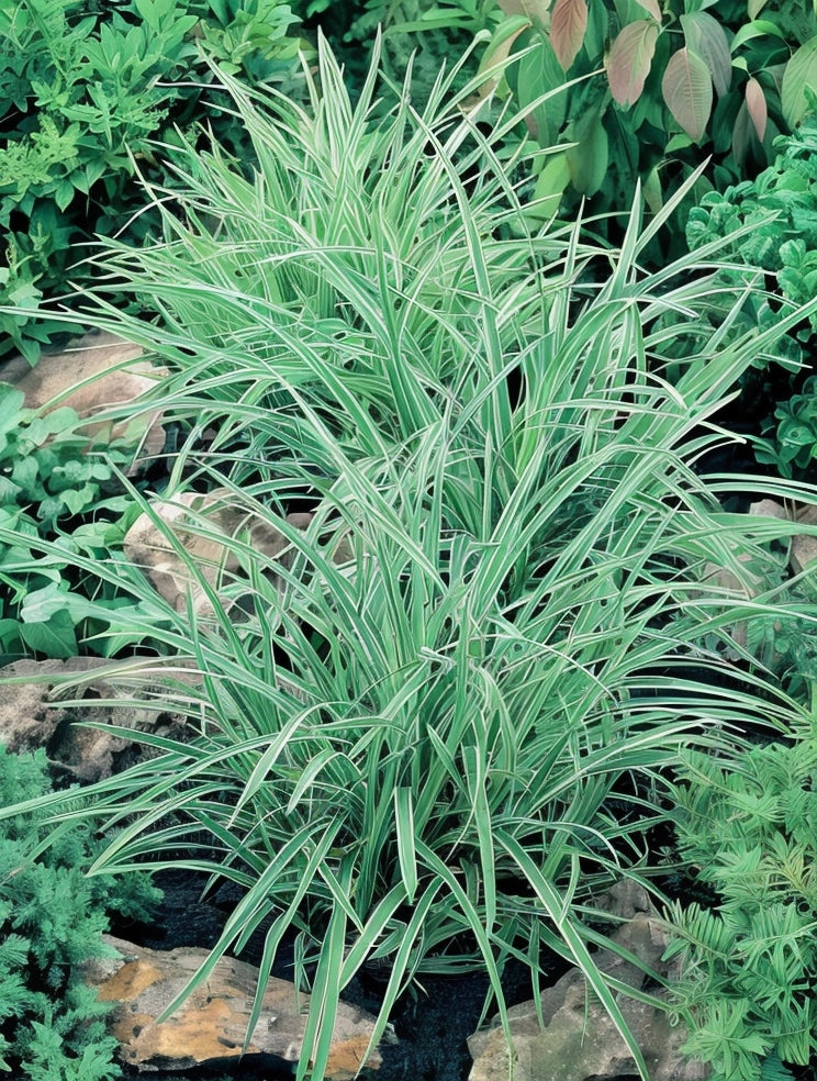 Gardenaria Carex morrowii 'Ice Dance' - Graminacea ornamentale da esterno Altezza: 50 cm (vaso 24)
