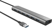 Hub USB 7 Porte 3.2 Gen 1 Stazione di Docking USB-C Porta di Alimentazione - Velocità di Trasferimento 5Gbps - Divisore USB - Cavo USB di Estensione Compatto - Laptop PC per MacBook Pro.