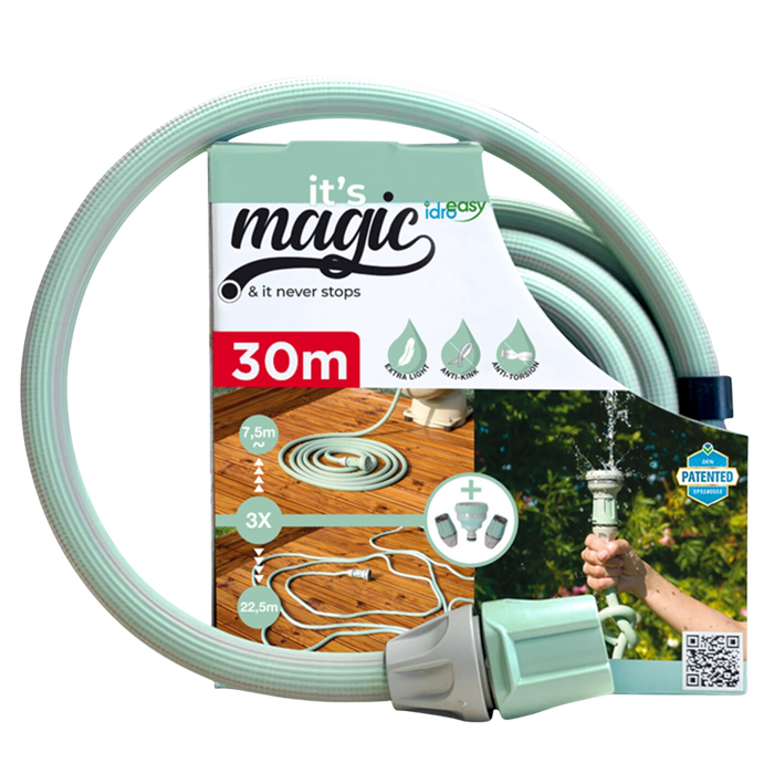 Kit tubo estensibile da 30 metri di diametro 1/2" con doccetta