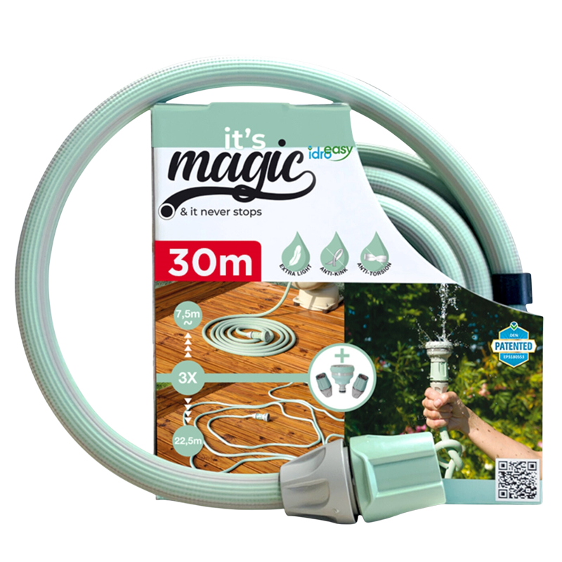 Kit tubo estensibile da 30 metri di diametro 1/2" con doccetta