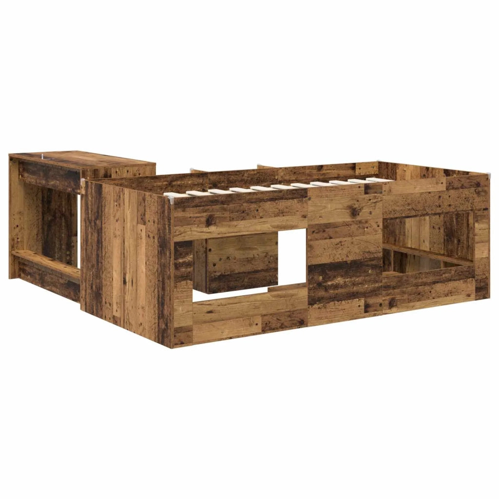 Letto alto per bambini con scrivania 2 pz Legno antico 3423484