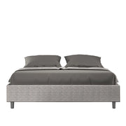 Letto Matrimoniale 160x200 cm con Rete e Contenitore Giroletto con Alzata Comoda Imbottito in Tessuto Aragona Azelia