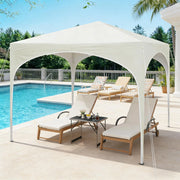Gazebo da giardino pieghevole con altezza regolabile e copertura impermeabile anti UV in metallo beige