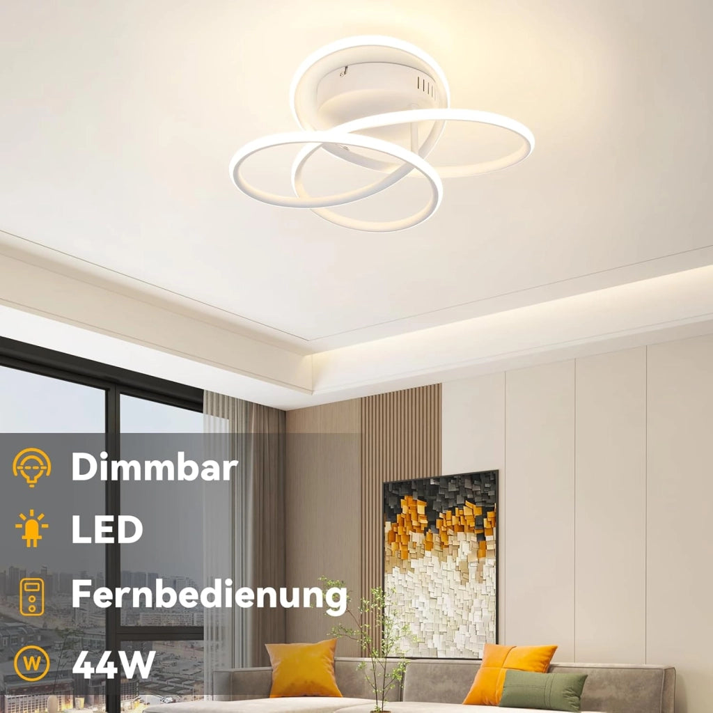 ZMH Lampada da soffitto plafoniera LED metallo 36 cm forma farfalla dimmerabile per soggiorno