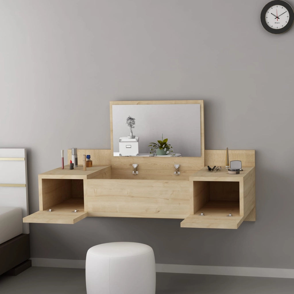 Mobile da Trucco Selci, Toeletta Specchio Incluso, 100x39x33h cm Marrone