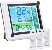 Stazione meteorologica esterna wireless - Stazione meteorologica con sensore esterno - 8 batterie AAA richieste - Bianco