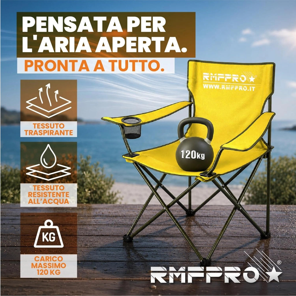 RMF PRO SET 2 SEDIE DA CAMPEGGIO GIALLA