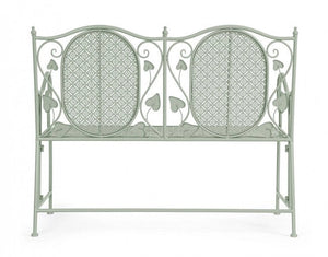 Panca 2 Posti 115x60x92 cm Harriet in Acciaio Salvia