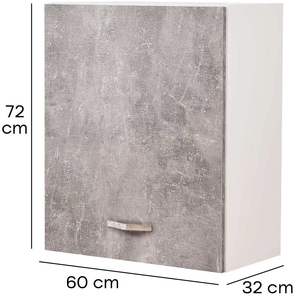 Mobile Cucina Pensile 1 Anta Componibile in Legno Colore Grigio 60x32 H72cm