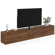 IDMarket - Mobile TV sospeso ELIO 180 cm con 2 ante in legno effetto noce