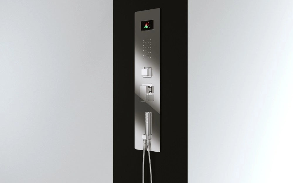 Kit doccia idromassaggio da incasso, cascata, soffione alto e schermo lcd Sicena Dimana