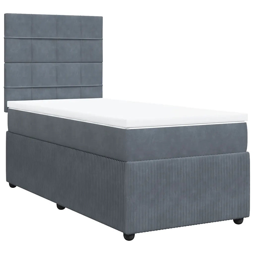 Giroletto a Molle con Materasso Grigio Scuro 80x200 cm Velluto 3292191