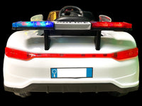 Macchina Elettrica della Polizia per Bambini 6V Police Bianca