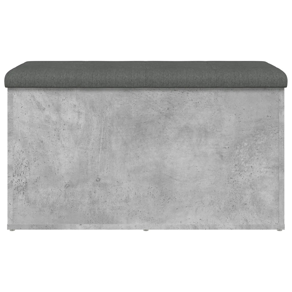 Panca Portaoggetti-Sgabello-Panca con Contenitore Grigio Cemento 82x42x45 cm Legno Multistrato