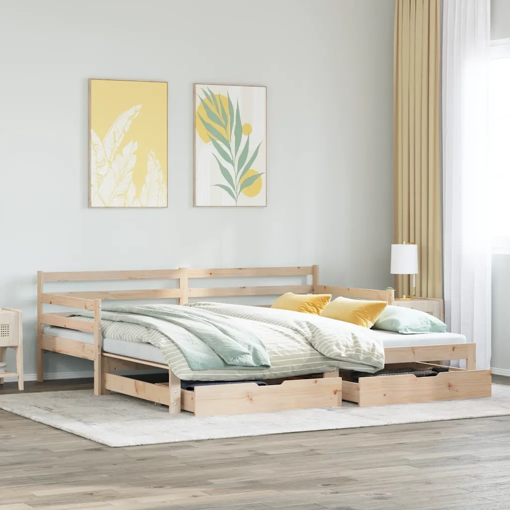 Divano Letto Estraibile con Cassetti senza Materasso 80x200 cm 3302173