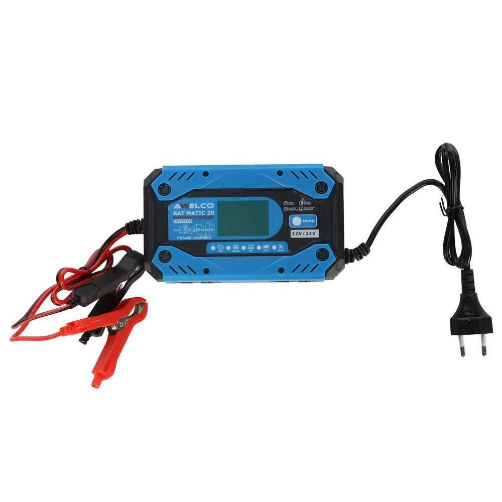 AVVIATORE DI EMERGENZA BATTERIA PORTATILE STARTER 12/24V CARICATORE BAT MATIC 30 AWELCO
