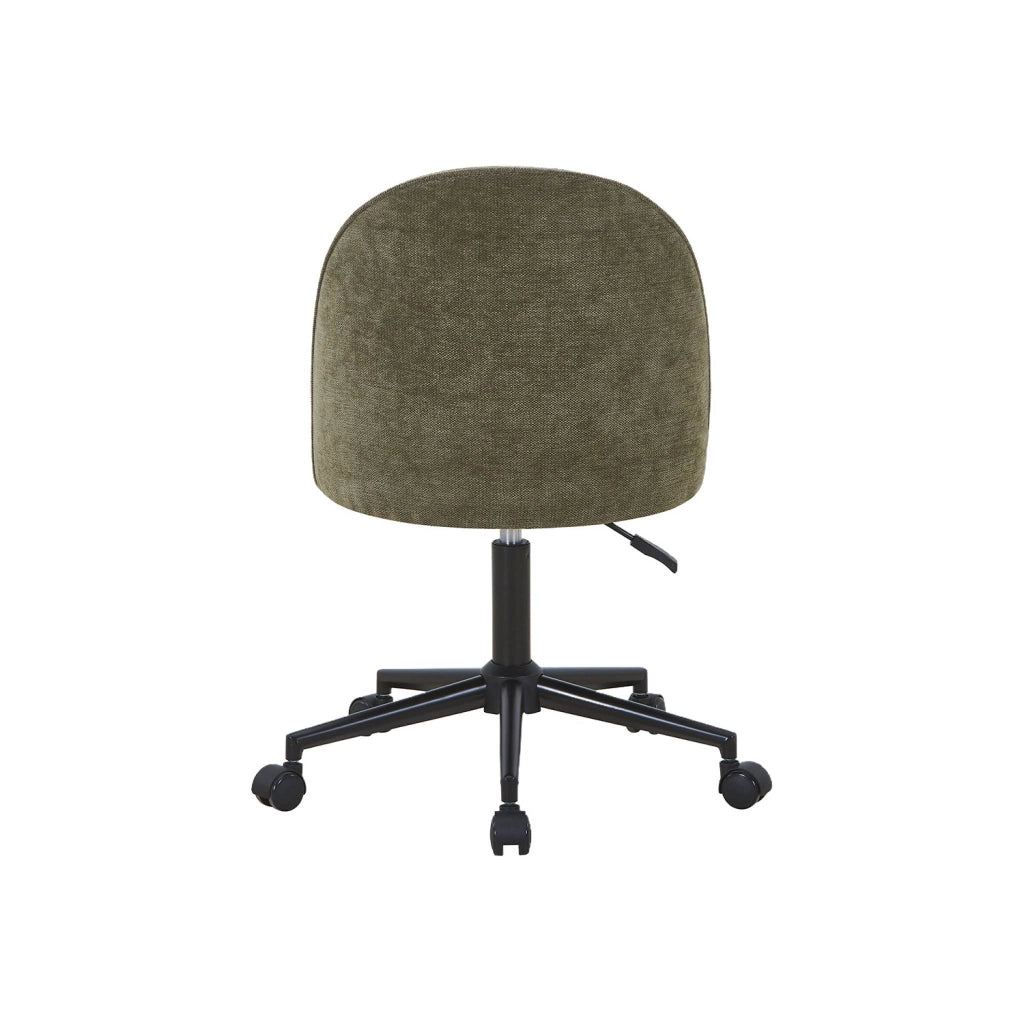 Sedia da ufficio con rotelle in tessuto, verde kaki