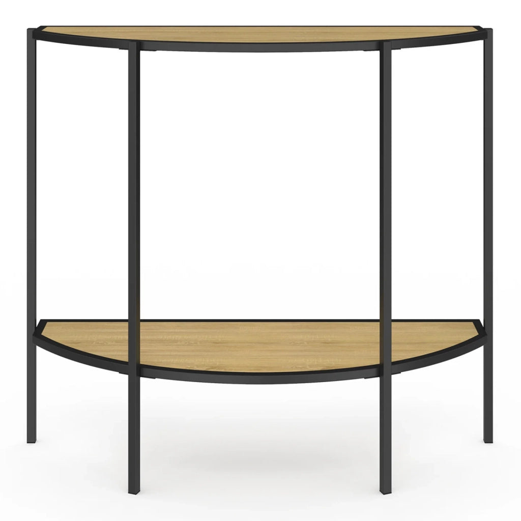 IDMarket - Console a mezzaluna DETROIT con 1 ripiano, design industriale