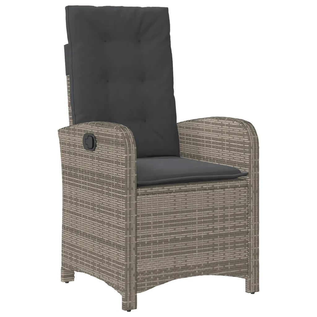 Set da Pranzo da Giardino 7 pz con Cuscini in Polyrattan Grigio 3212216