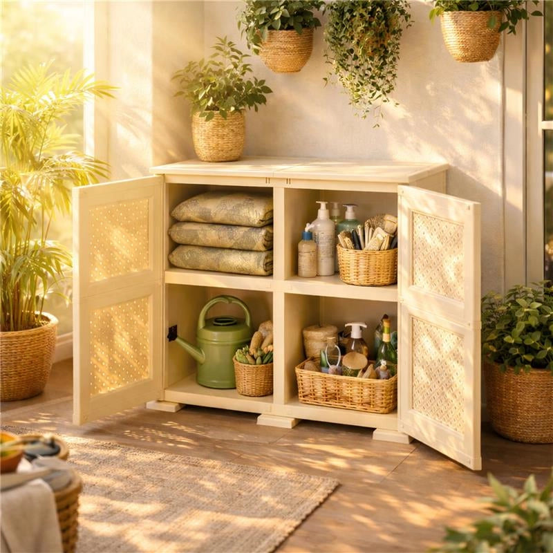 ARMADIO 2 MODULI ANGORA 79X43X85,5 CM CON ANTA TRAFORATA – MOBILE CONTENITORE DECORATIVO PER ZONA LIVING E INGRESSO