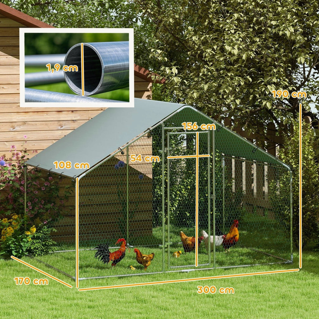Pollaiolo per Galline Grande ¨C Zephmum ¨C Grigio 300x170x190 cm