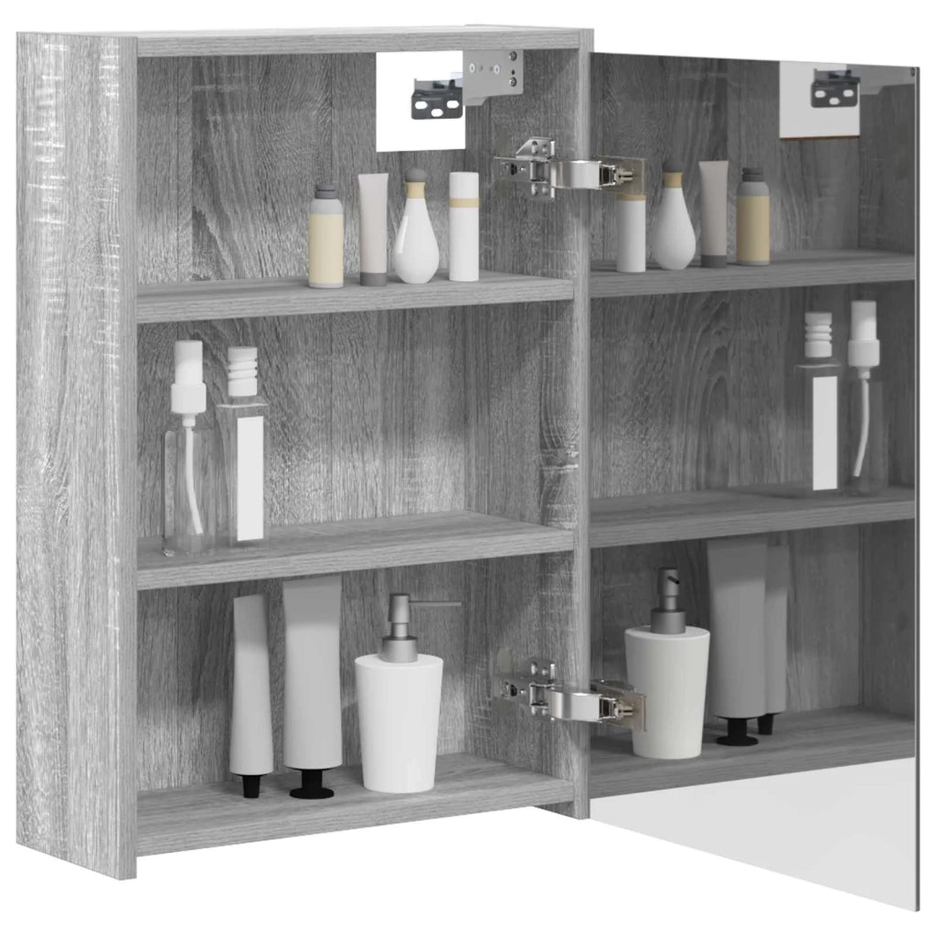 Mobiletto per specchio da bagno Grigio Sonoma 43 x 16 x 62.5 cm