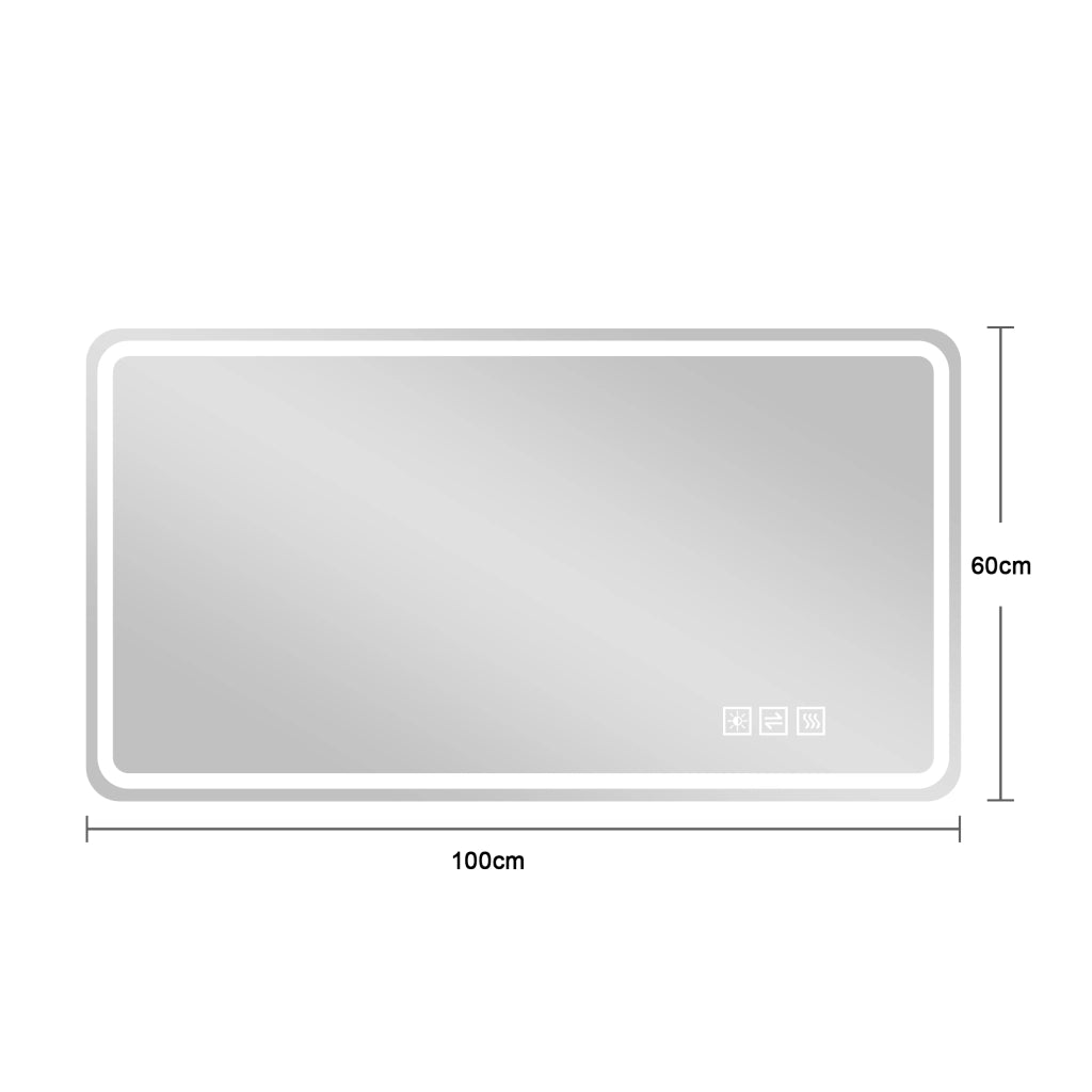 SPECCHIO LED BAGNO ROTONDO 60x100 cm Vetro e Metallo Argento