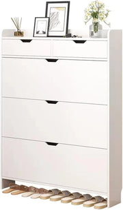 scarpiera Scarpiera Organizer per scarpe - Armadietto portascarpe stretto a 3 livelli con ante per riporre l'ingresso organizzato - Scarpiera sottile indipendente (dimensioni: 50 * 17 * 125 cm)