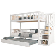 LETTO A CASTELLO con letto estraibile 90x200/190 cm in pino e MDF bianco