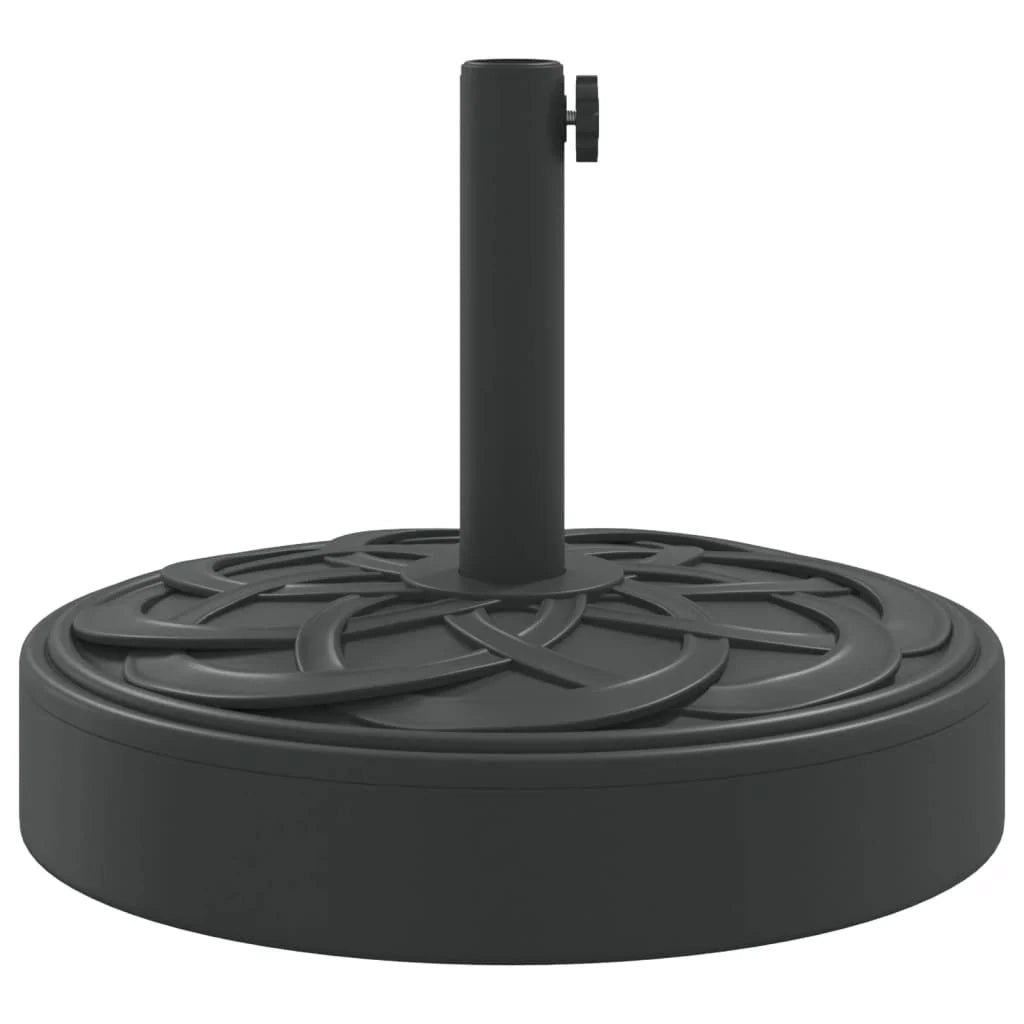 Base per ombrellone rotonda 45 x 35 cm ombrellone da giardino stabile ed elegante con finitura opaca in PE nero 02_0056648