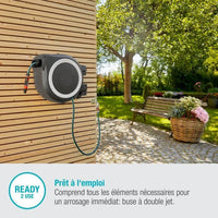 GARDENA Avvolgitubo automatico da parete RollUp XL 35 m con bordo bianco
