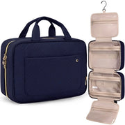 Toilette per viaggio appeso per donne per trucco e articoli igienici (blu)