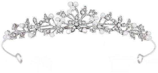 Corona Elegante con Cristalli - Tiara per la Sposa - Fascia per Capelli con Strass - Accessorio per Capelli per Festa - 14 x 2,5 cm - Adatto per Signore