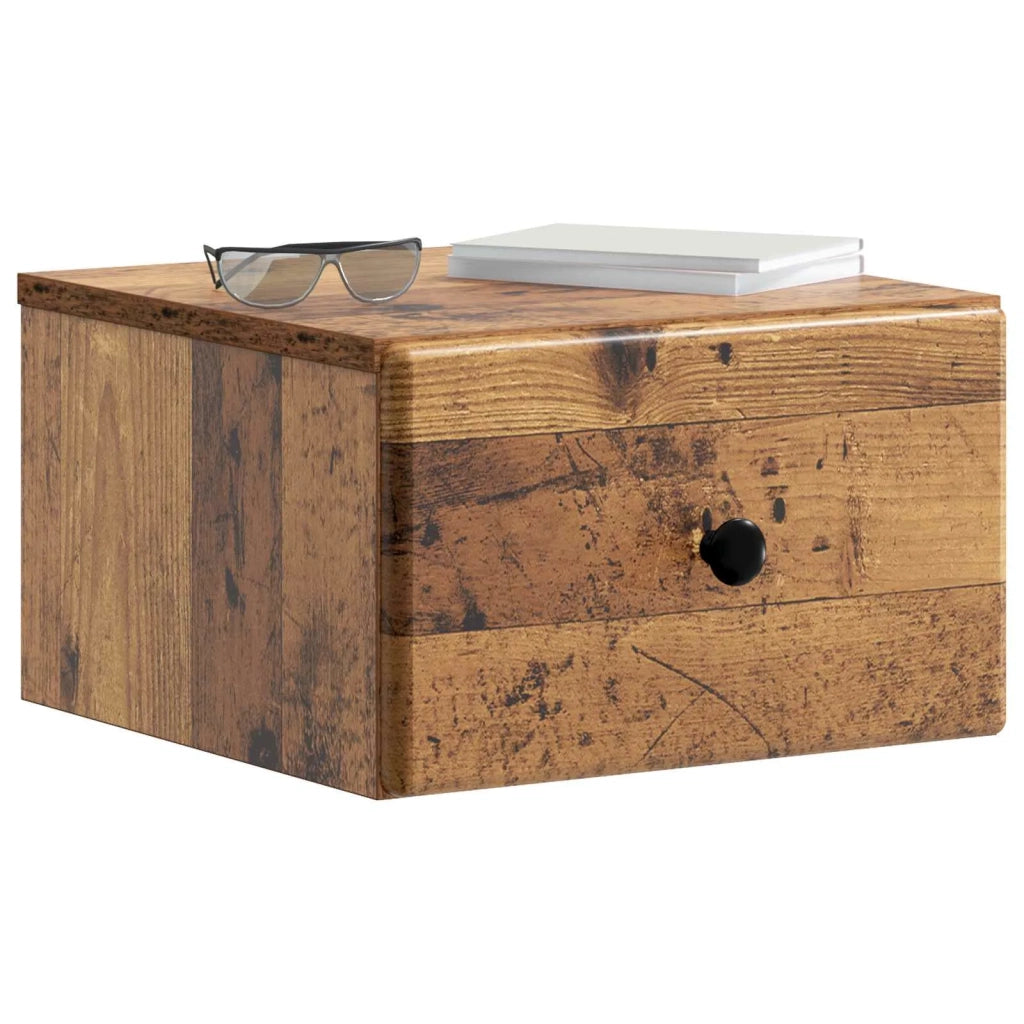 Mobiletto da notte a muro Legno antico 34,5 x 33 x 20 cm 899121