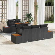 Set Divano da Giardino con archiviazione 6 pcs Nero Poly Rattan 3358762