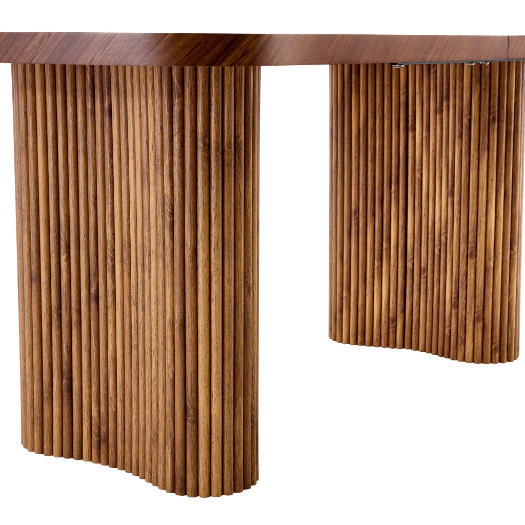 Tavolo da pranzo in MDF con supporto a colonna ad arco, stile moderno, per sala da pranzo e soggiorno, 180 × 90 cm