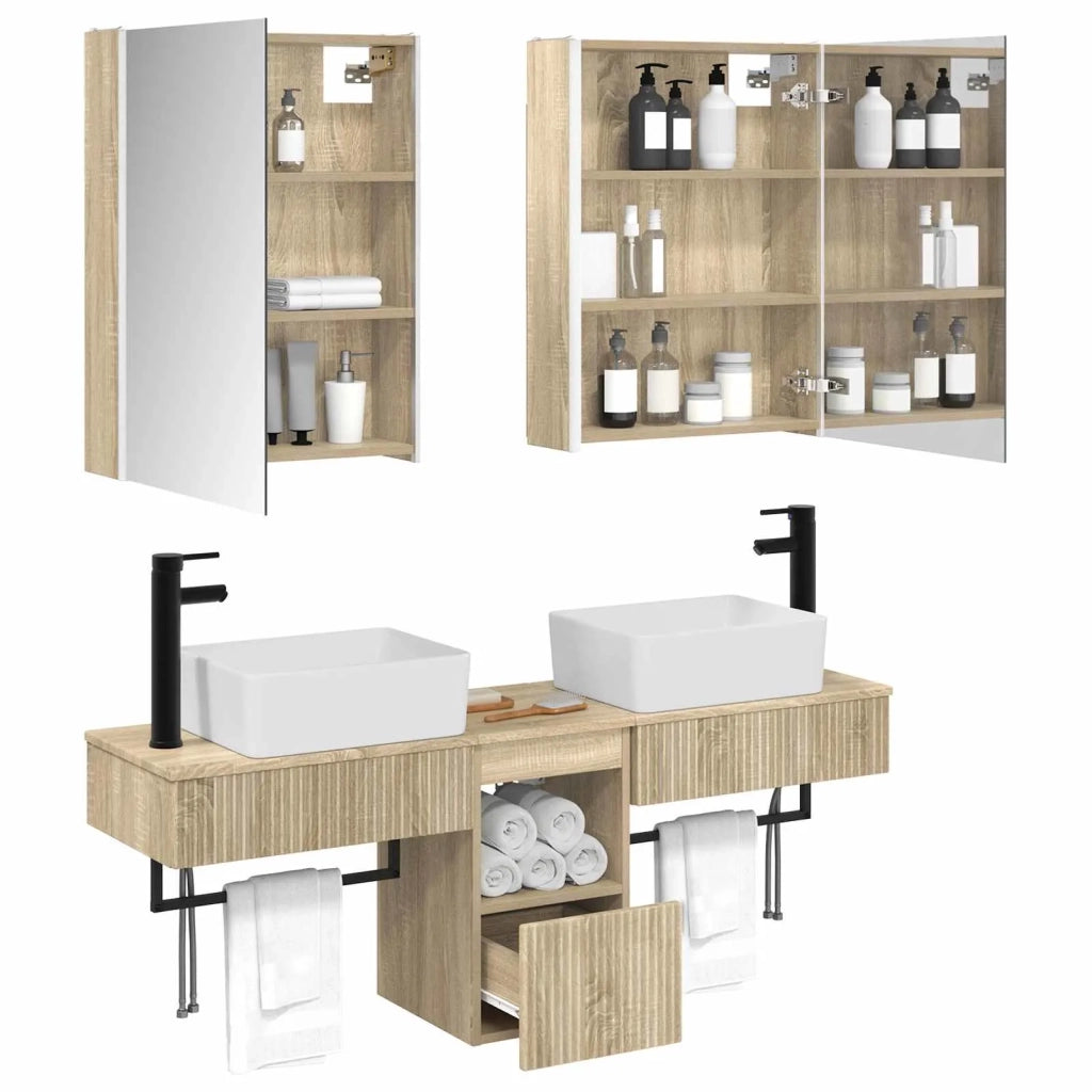 Set di Armadi da Bagno 5 pcs Rovere Sonoma 53 x 15,5 x 70 cm 3406329