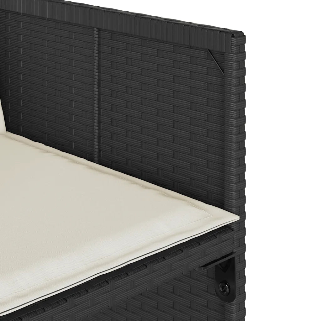 Set da Pranzo da Giardino 15 pz con Cuscini Nero in Polyrattan 3211239
