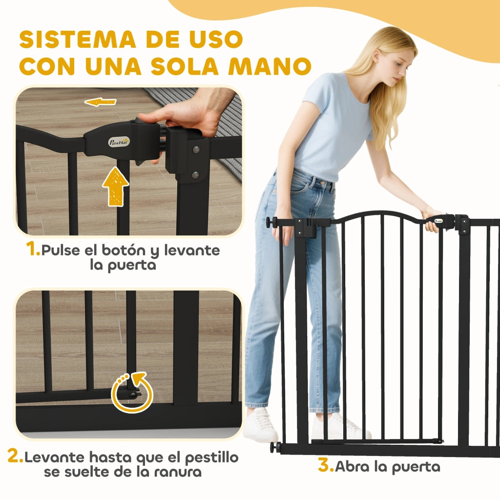 Barriera per Cani Regolabile 74-87 cm ¨C Minimal ¨C Nero