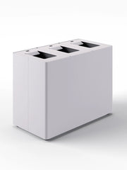 Pattumiera a 3 Scomparti Totale 135 L 84x44x63 cm con Contenitori Interni in Acciaio Verniciato Bianco