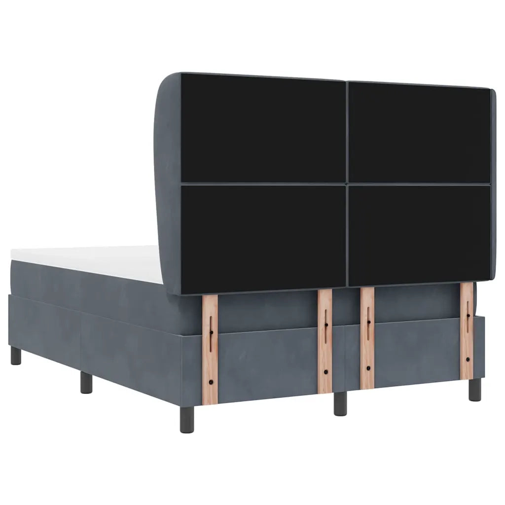 Letto a molle con materasso Grigio scuro 200 x 140 cm Velluto 3340875