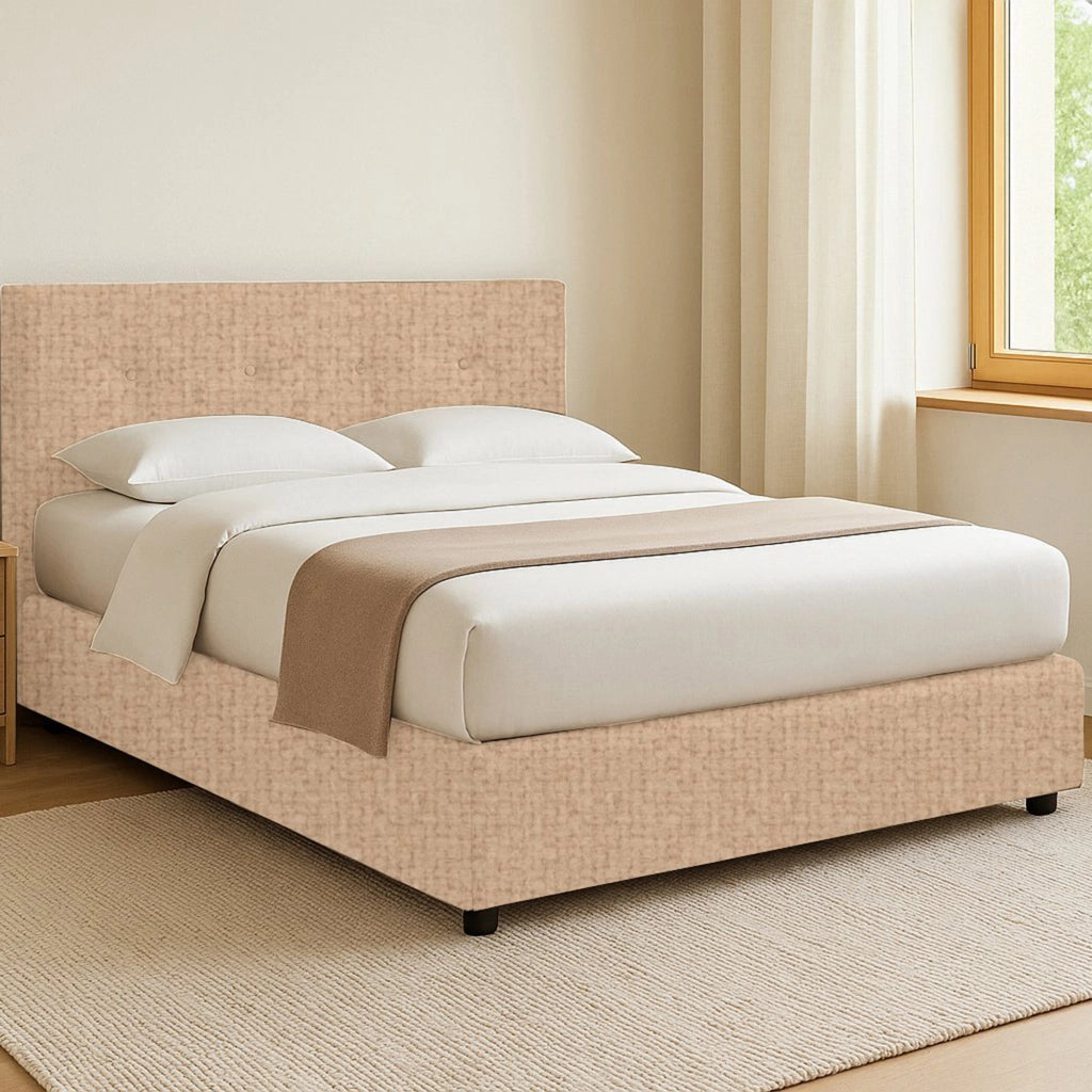 Ripon, Letto Singolo Sfoderabile Made in Italy, Beige
