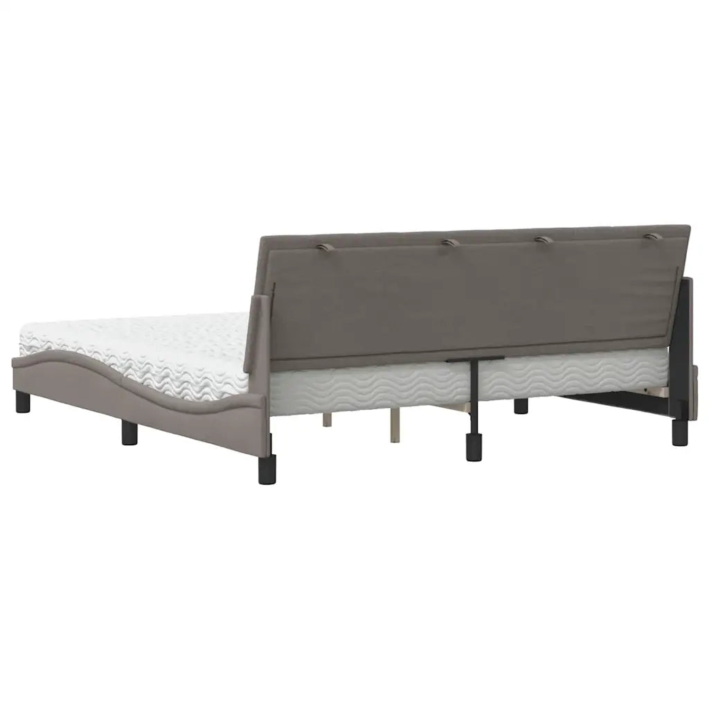 Letto con Materasso Hanko Tortora 180x200 cm in Tessuto 3310549