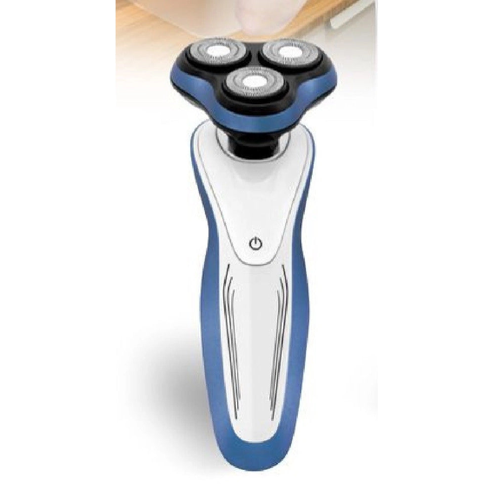 Trade Shop - Rasoio 3 Testine Elettrico Ricaricabile Uomo Regolazione Barba Baffi Peli Tx-9174 -